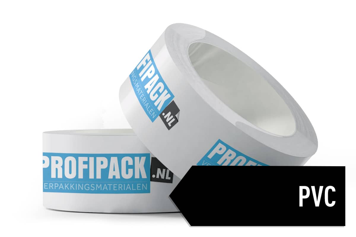 Bedrukte PVC tape - 50mm x 66m (3 kleuren)