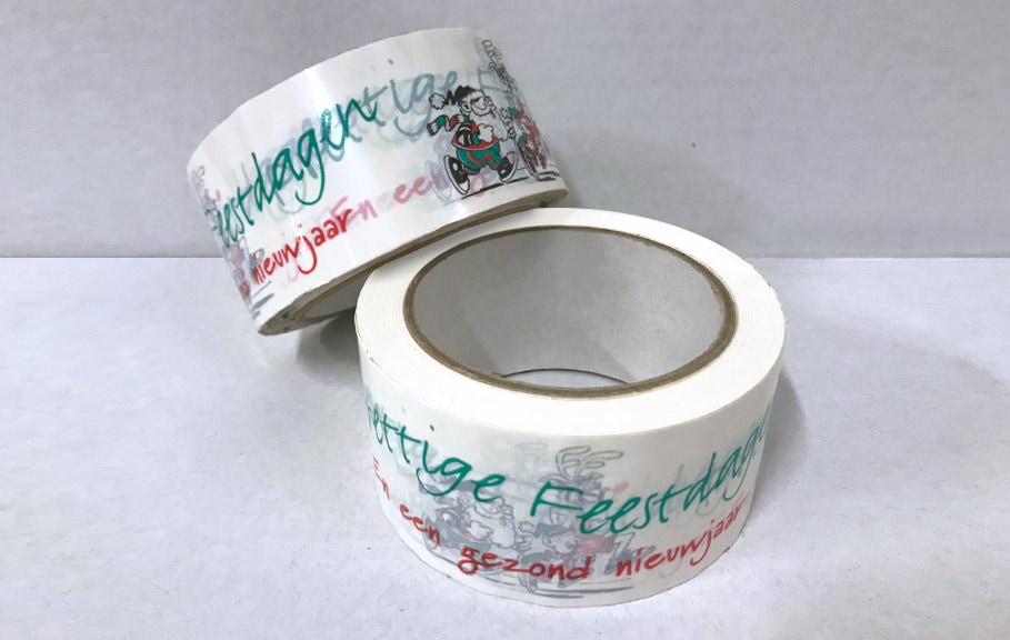 Kerst tape "Prettige Feestdagen" - 50mm x 66m