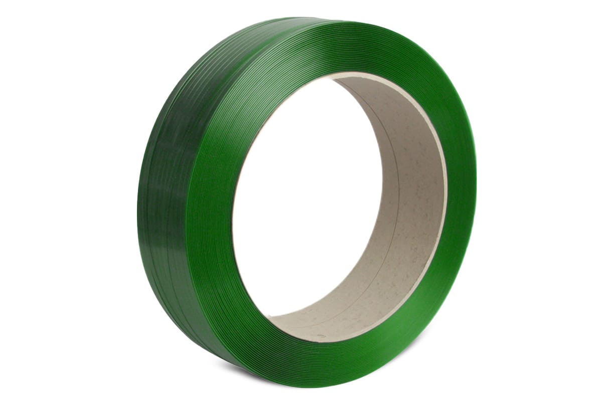PET omsnoeringsband groen - 12mm x 2.500m x 0,60mm