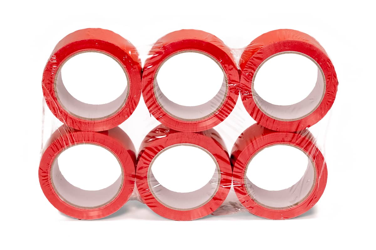 PP acryl tape rood - 50mm x 66m