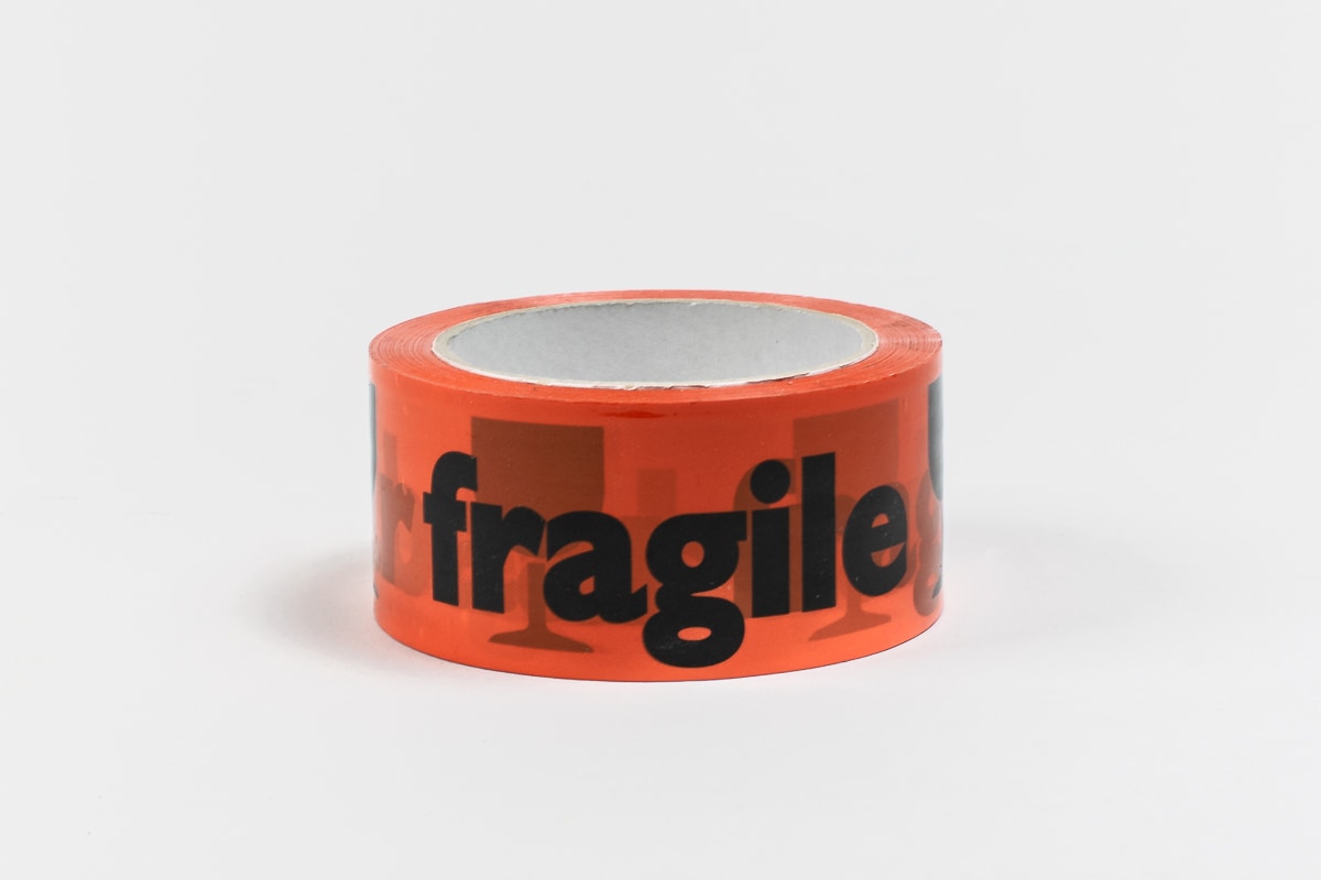 PVC waarschuwingstape 'breekbaar/fragile' oranje - 50mm x 66m