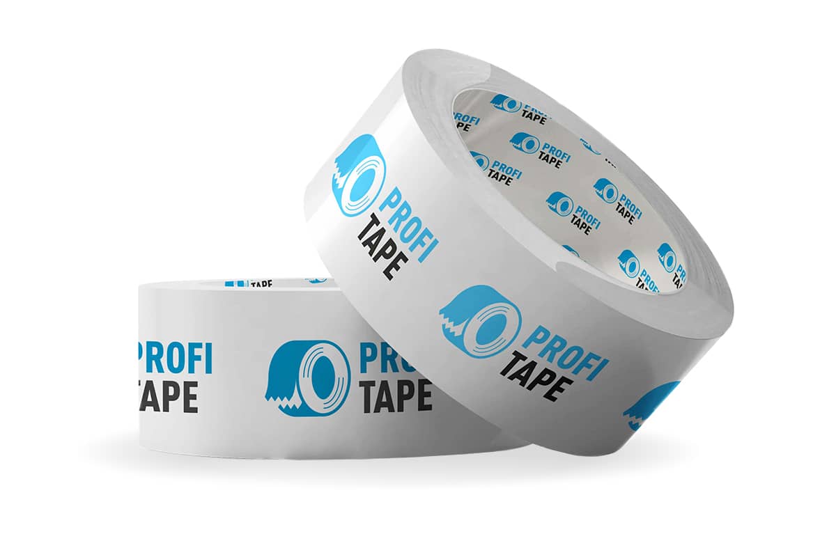 Bedrukte PVC tape - 50mm x 66m (1 kleur)