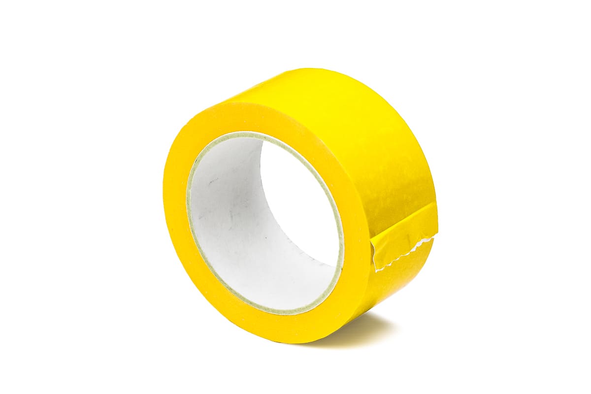 PVC tape transparant - 25mm x 66m geel, 50.0000 millimeter